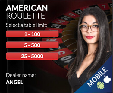Live Casino Red American Roulette