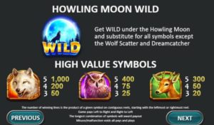Howling at the Moon Online Slot Wild and Symbols