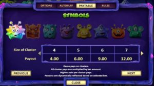 Monster Pop Online Slot Symbols