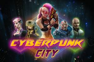 Cafe Casino Cyberpunk City Online Slot Logo