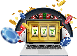 Online Casino Games With Roulette and Slots on a Laptop