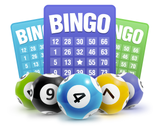 Bingo Icon with Cards and Balls
