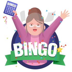 Elderly Lady Winning Bingo Games