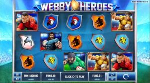 Webby Heroes Online Slot Game Board