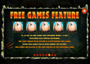 Online Slot Game T-Rex II Free Games Feature Screenshot