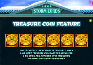 Storm Lords Online Slot Game Treasure Coins Feature Screenshot