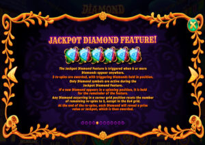 Diamond Fiesta Online Slot Jackpot Diamond Feature Rules Screenshot