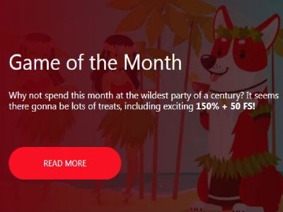 Red Dog Casino Game of the Month Bonus