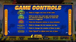 Cash Bandits 2 Online Slot Game Controls