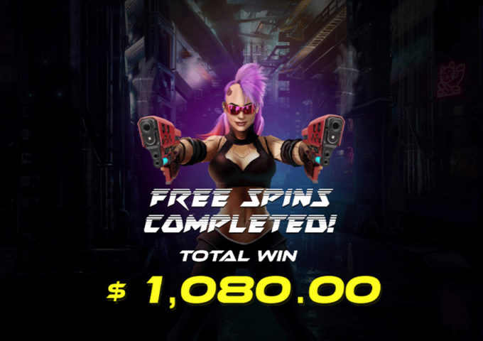 Cyberpunk City Online Slot Free Spin Big Win Screenshot