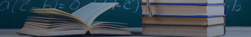 Education System Books and Chalkboard Banner
