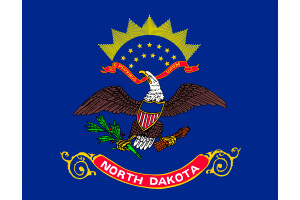North Dakota Gambling Laws State Flag Icon
