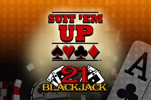 Suit Em Up 21 Blackjack Table Game Logo