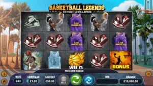 Basketball Legends Online Slot Gameboard