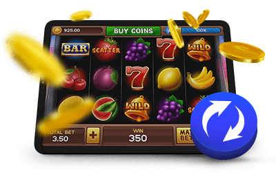 Online Slot Game Return to Player Icon with Coins