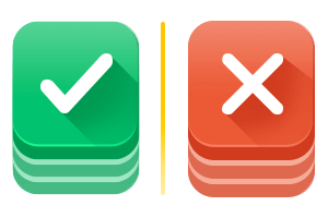 Green Checkmark and Red X Icon