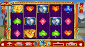 Twin Dragons Online Slot Game Board
