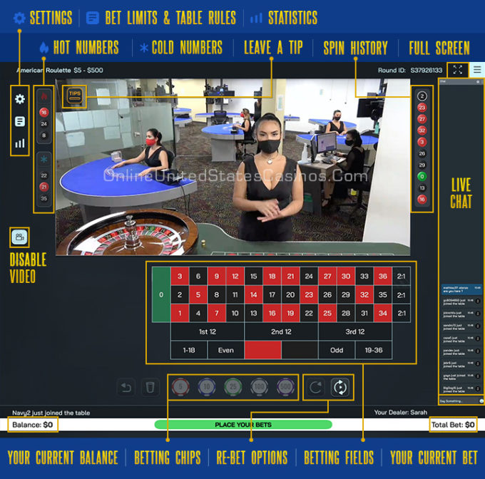 Live Roulette Screen Features Explained