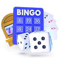 casino games Slots Cards Dice and Bingo Icon