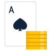 Blackjack Strategy with Coins Icon Big