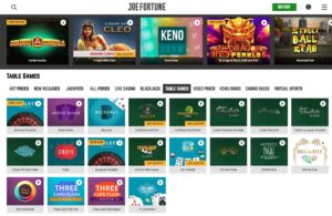 Joe Fortune online casino games
