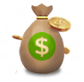 Bag of Money with Coins Icon