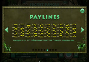 Online Slot Game Secret Jungle Paylines Screenshot