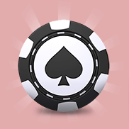 Poker Chip on Pink Background Icon