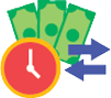 Daily Bankroll Money and Clock Icon