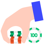 Hand and Poker Chip Icon