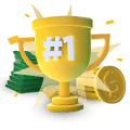 Cash Race Gold Trophy Icon