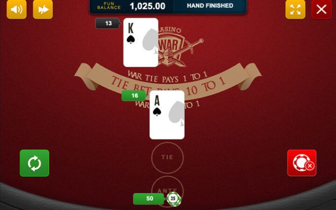 Online Casino War Table Layout