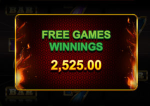 Wild Fire 7s Online Slot Free Spin Win Screenshot