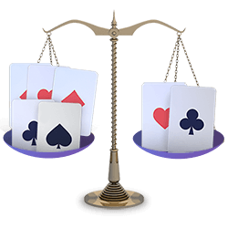 Balanced Pai Gow Poker Hands Scale with Cards