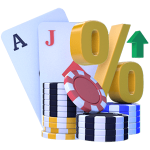 High Stakes Blackjack Bankroll  Percentage Icon