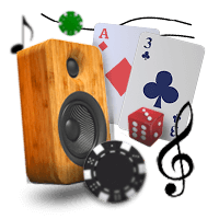 Casino Background Music With Speaker and Cards