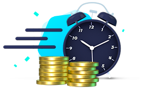 Bet Timing with Clock and Coin Stacks Icon