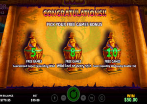 Egyptian Gold Online Slot Free Game Pick Feature Screenshot