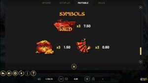 Gold Tiger Ascent Slot Paytable