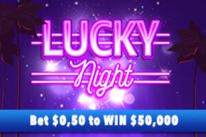 Lucky Night Online Scratchcard Logo Win $50,000