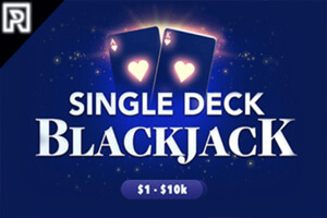 Single Deck Blackjack Logo Dark Blue