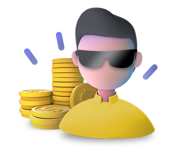 Sports Betting Expert Icon Player with Stack of Coins