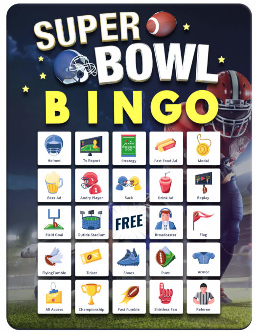Super Bowl Bingo Cards Four