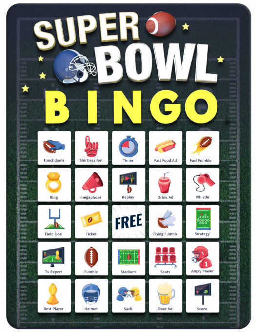 Super Bowl Bingo Cards One