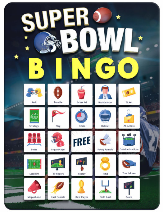 Super Bowl Bingo Cards Three