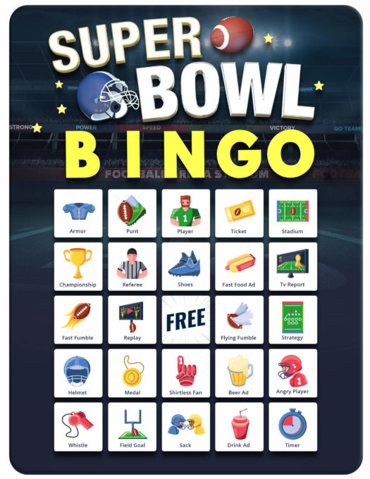 Super Bowl Bingo Cards Two