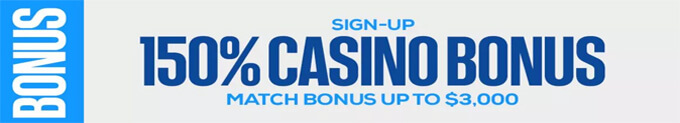 BetUS 150% Casino Welcome Bonus Banner