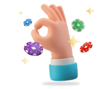 Casino Game Fairness Hand and Poker Chip Icon