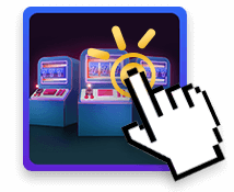 Mouse Cursor Selecting Slot Machine Icon