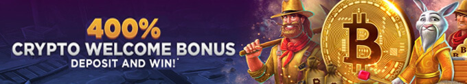 Super Slots 400% Crypto Welcome Bonus Banner